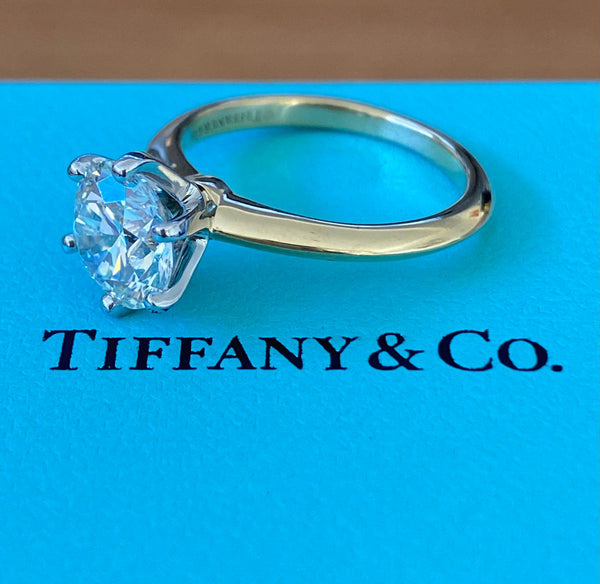 Tiffany & Co. 1.74ct I/VVS2 Diamond Classic Engagement Ring Receipt/Val/Boxes