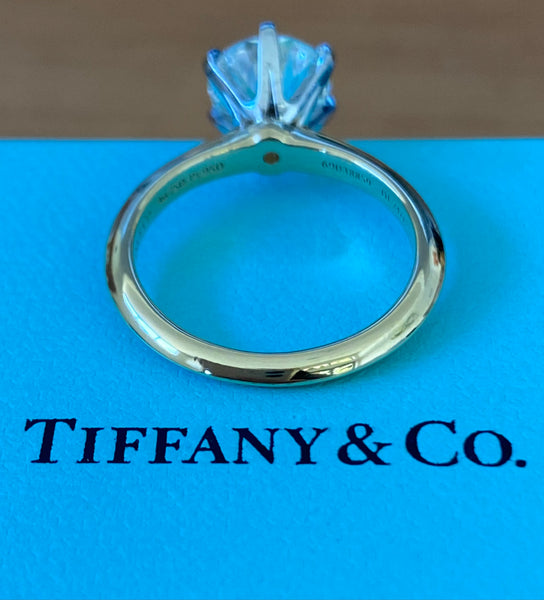 Tiffany & Co. 1.74ct I/VVS2 Diamond Classic Engagement Ring Receipt/Val/Boxes