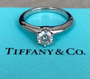 Tiffany & Co. 0.51ct H/VVS2 Diamond Classic Engagement Ring Cert/Val/Boxes