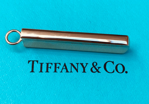 Tiffany & Co. Circa 2000 Vintage Solid 18ct Gold 1837 Bar Pendant Necklace Large