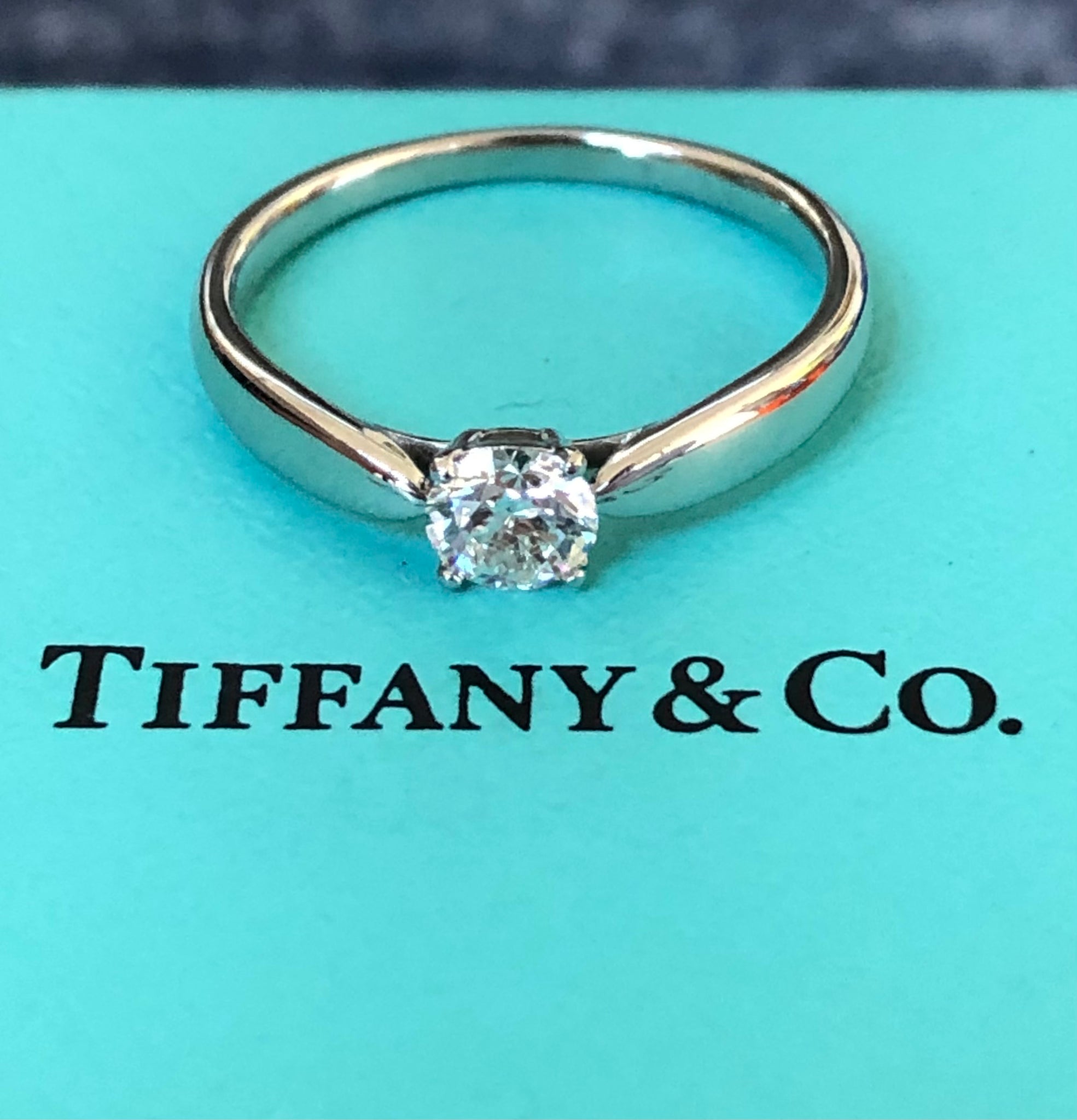 Tiffany & Co. 0.40ct E/VS2 Diamond Harmony Solitaire Engagement Ring Cert/Rcpt