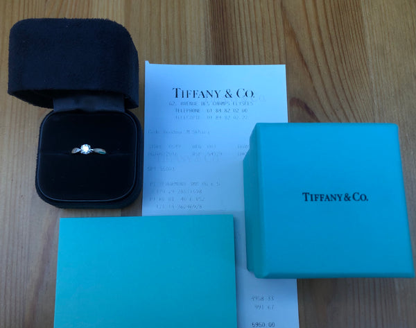 Tiffany & Co. 0.40ct E/VS2 Diamond Harmony Solitaire Engagement Ring Cert/Rcpt