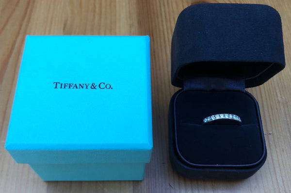 Tiffany & Co. 0.33tcw Diamond Half Eternity Band Platinum 3mm wide $6200