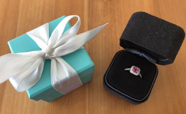 Tiffany & Co. 1.38ct Pink Sapphire & 0.31tcw Diamond Legacy Engagement Anniversary Ring