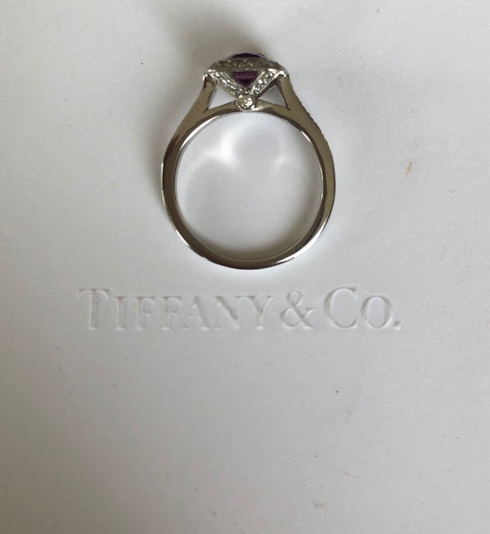 Tiffany & Co. 1.38ct Pink Sapphire & 0.31tcw Diamond Legacy Engagement Anniversary Ring
