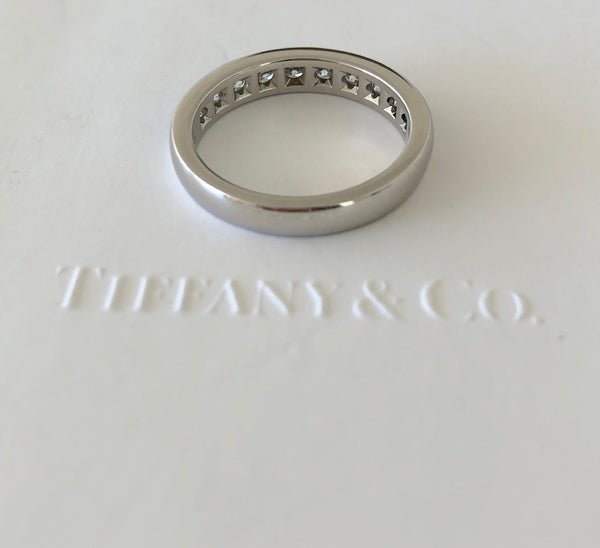 Tiffany & Co. 0.81tcw Diamond Half Eternity Band Platinum Size 7.5 Receipt/Box