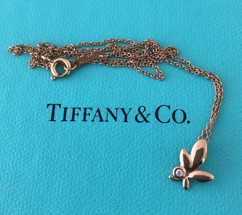 Tiffany & Co. 18ct Rose Gold and Diamond Paloma Picasso Olive Leaf Pendant