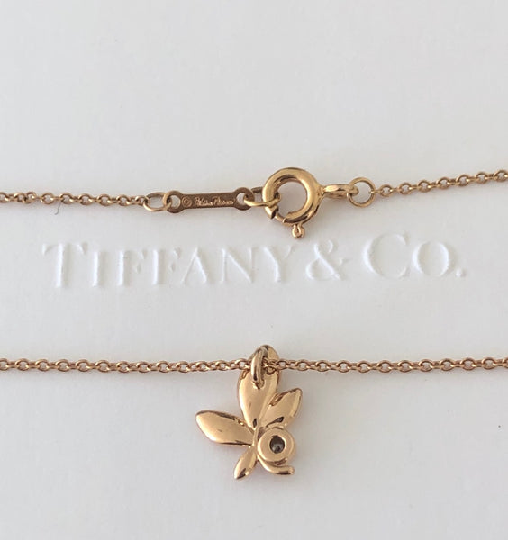 Tiffany & Co. 18ct Rose Gold and Diamond Paloma Picasso Olive Leaf Pendant