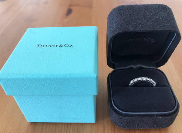 Tiffany & Co. 0.57tcw Diamond Embrace 3mm Wedding Anniversary Half Eternity Band RRP $8800