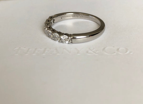 Tiffany & Co. 0.57tcw Diamond Embrace 3mm Wedding Anniversary Half Eternity Band RRP $8800