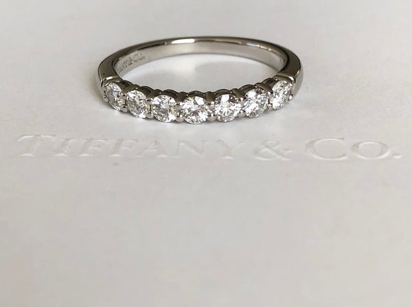 Tiffany & Co. 0.57tcw Diamond Embrace 3mm Wedding Anniversary Half Eternity Band RRP $8800