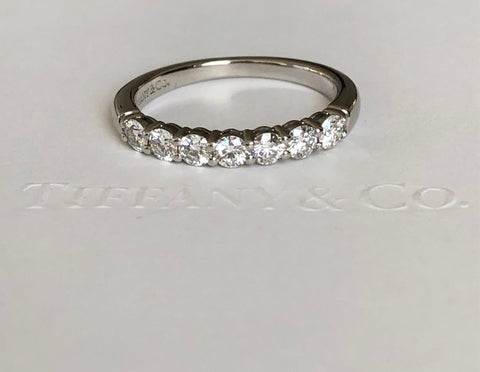 Tiffany & Co. 0.57tcw Diamond Embrace 3mm Wedding Anniversary Half Eternity Band RRP $8800