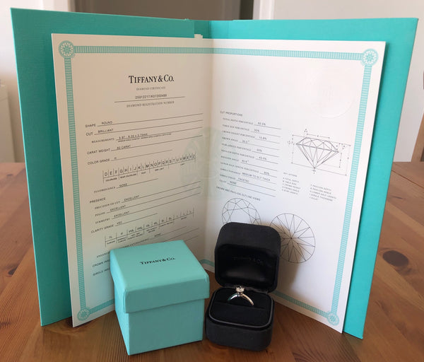 Tiffany & Co 0.82ct H/VS2 Diamond Classic Solitaire 6 Prong Engagement Ring