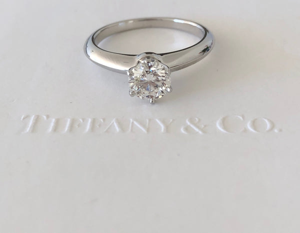 Tiffany & Co 0.82ct H/VS2 Diamond Classic Solitaire 6 Prong Engagement Ring