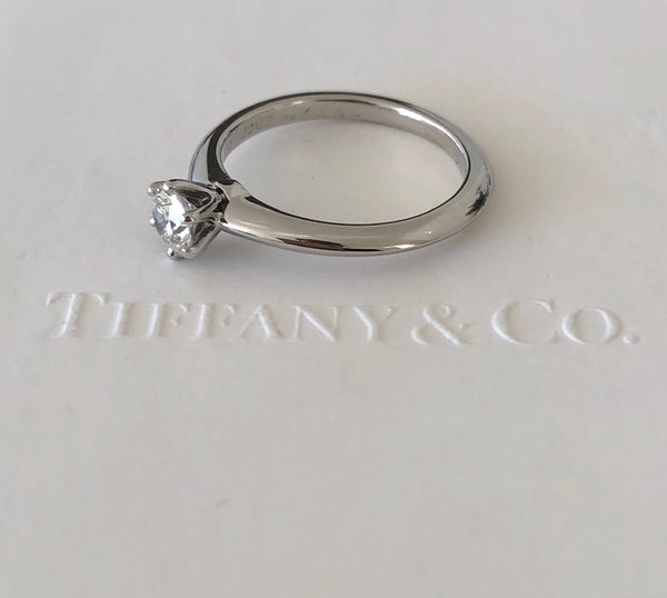 Tiffany & Co 0.33ct F/VVS1 Diamond Classic Solitaire 6 Prong Engagement Ring