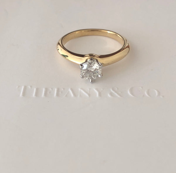 Tiffany & Co. 0.50ct H/IF Solitaire Diamond Engagement Ring in 18ct Yellow Gold