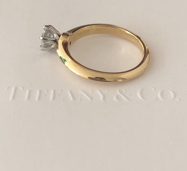 Tiffany & Co. 0.50ct H/IF Solitaire Diamond Engagement Ring in 18ct Yellow Gold