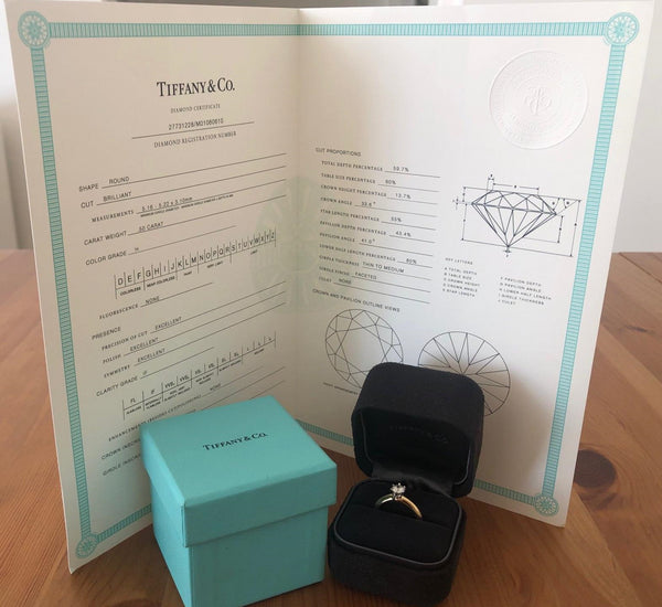 Tiffany & Co. 0.50ct H/IF Solitaire Diamond Engagement Ring in 18ct Yellow Gold