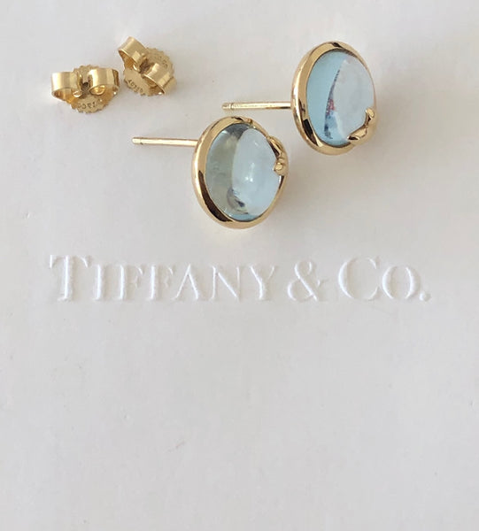 Tiffany & Co. 18ct Yellow Gold and Aquamarine Paloma Picasso Stud Earrings