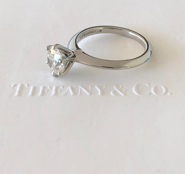 Tiffany & Co. 1.20ct I/VS1 Diamond Solitaire Engagement Ring Platinum Cert/Val/Boxes/Gift