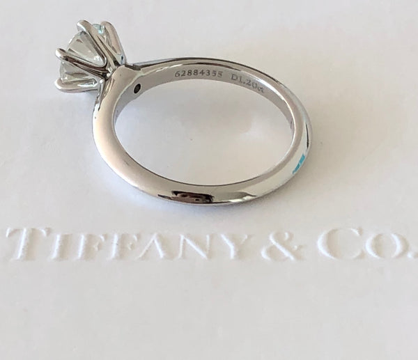 Tiffany & Co. 1.20ct I/VS1 Diamond Solitaire Engagement Ring Platinum Cert/Val/Boxes/Gift