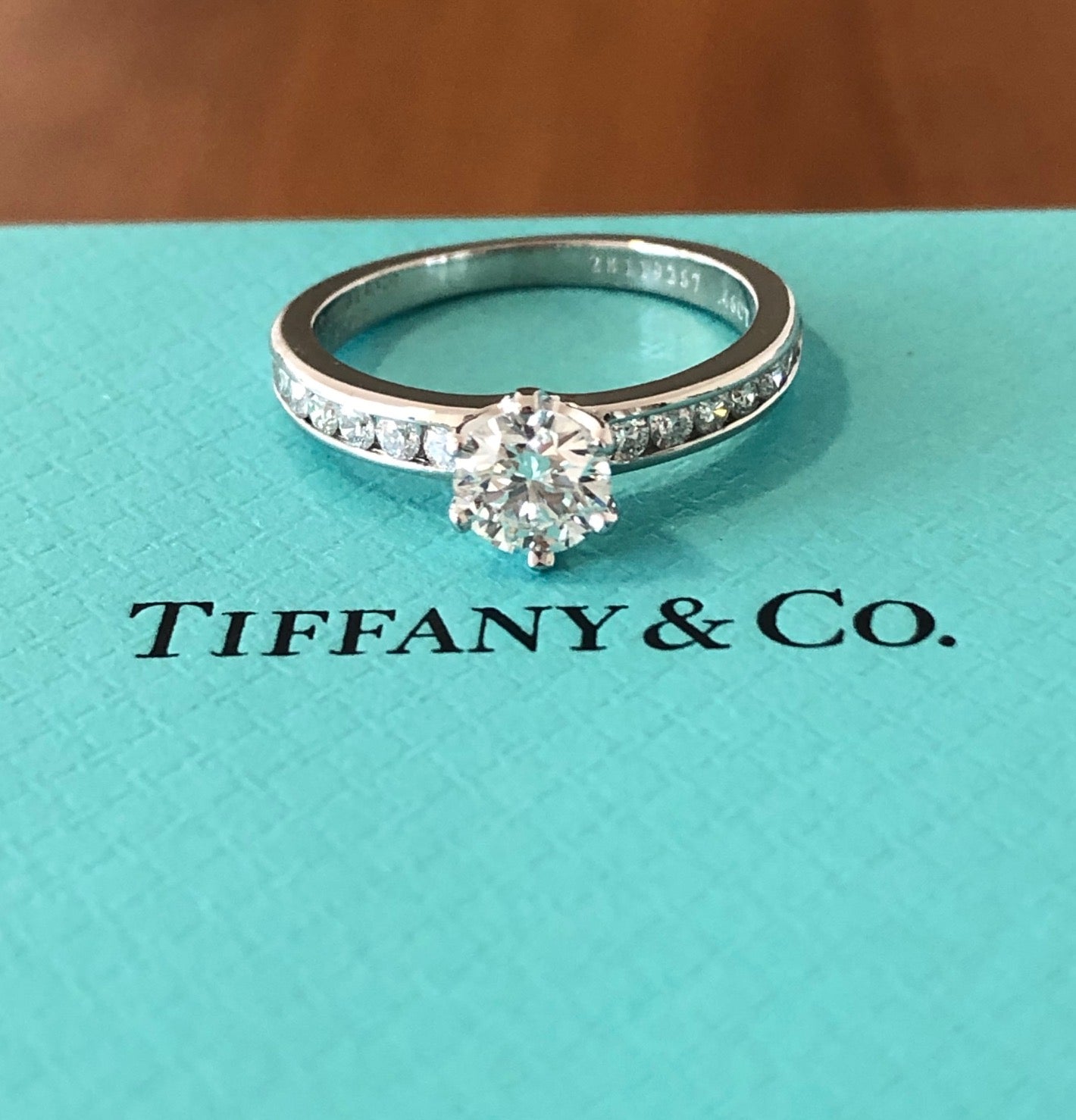 Tiffany & Co. 0.67tcw G/VS2 Diamond Ring with Diamonds on the Band Platinum