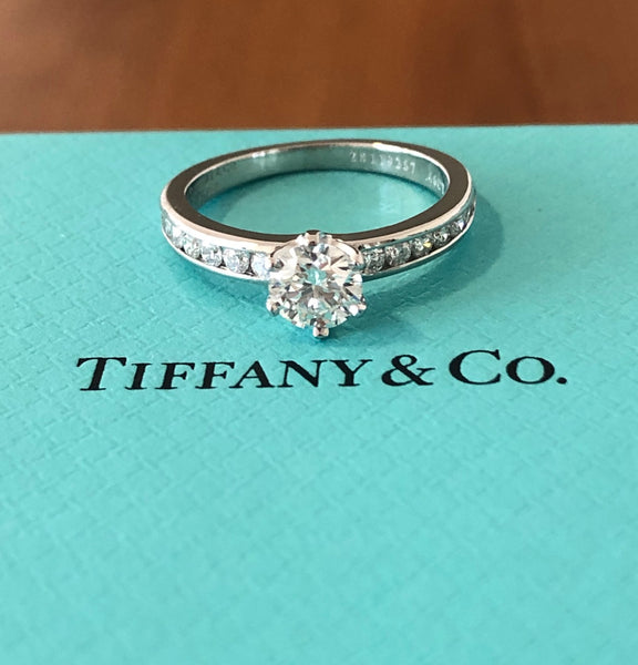 Tiffany & Co. 0.67tcw G/VS2 Diamond Ring with Diamonds on the Band Platinum