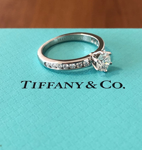 Tiffany & Co. 0.67tcw G/VS2 Diamond Ring with Diamonds on the Band Platinum