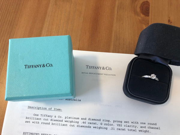 Tiffany & Co. 0.67tcw G/VS2 Diamond Ring with Diamonds on the Band Platinum