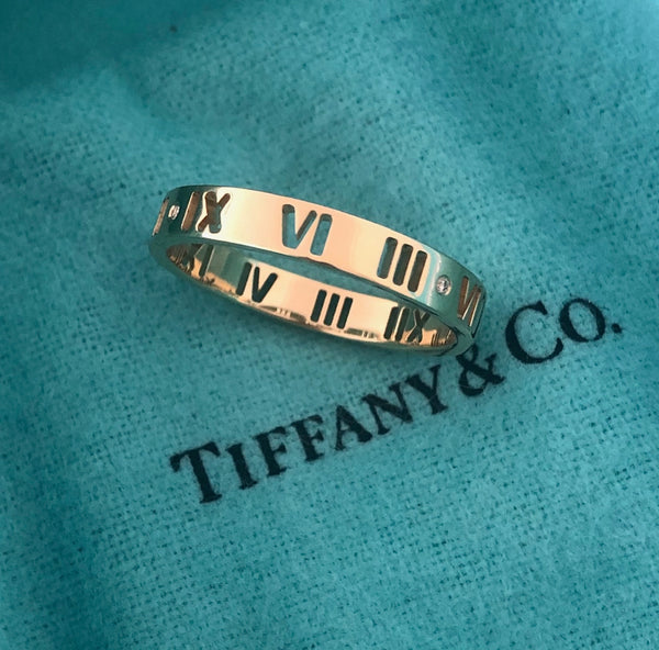 Tiffany & Co. Pierced Atlas Diamond Ring in 18ct Yellow Gold Size 9.5