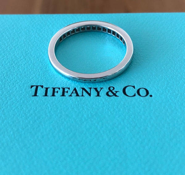 Tiffany & Co. Square Faceted Diamond Wedding Anniversary Band in Platinum 2.2mm