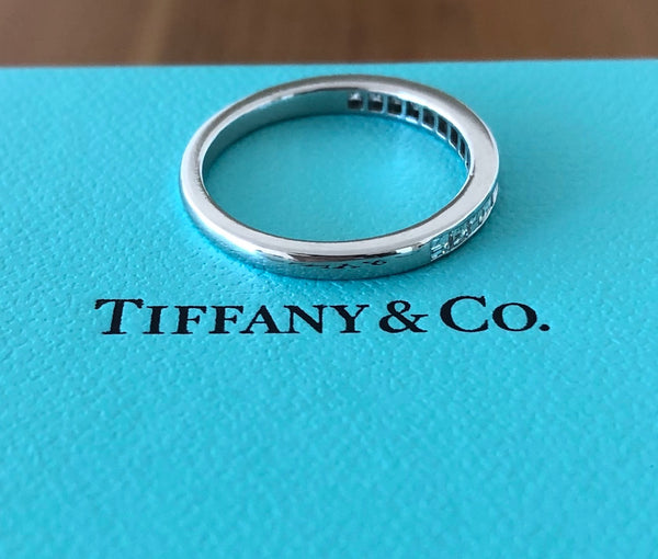 Tiffany & Co. Square Faceted Diamond Wedding Anniversary Band in Platinum 2.2mm