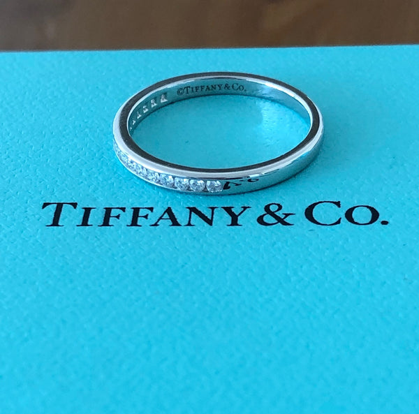 Tiffany & Co. 2mm 0.17tcw Diamond Platinum Band RRP $4350