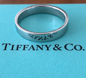 Tiffany & Co. Mens Platinum Wedding Band Ring 4mm Size 8.5 Receipt RRP $2700