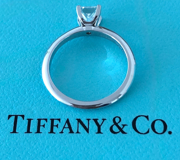 Tiffany & Co. 0.59ct F/VS2 Diamond Princess Cut Engagement Ring Platinum