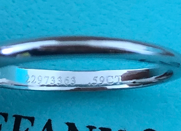 Tiffany & Co. 0.59ct F/VS2 Diamond Princess Cut Engagement Ring Platinum