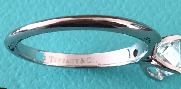 Tiffany & Co. 0.59ct F/VS2 Diamond Princess Cut Engagement Ring Platinum