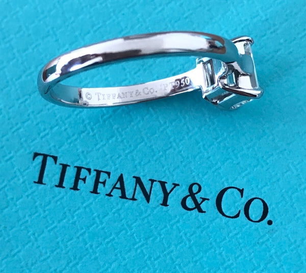 Tiffany & Co. 1.12ct H/VVS1 Diamond Emerald Cut Solitaire Engagement Ring Cert/Val