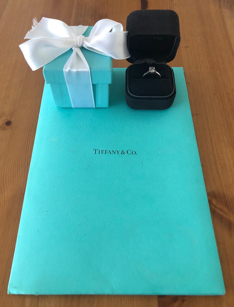 Tiffany & Co. 1.12ct H/VVS1 Diamond Emerald Cut Solitaire Engagement Ring Cert/Val