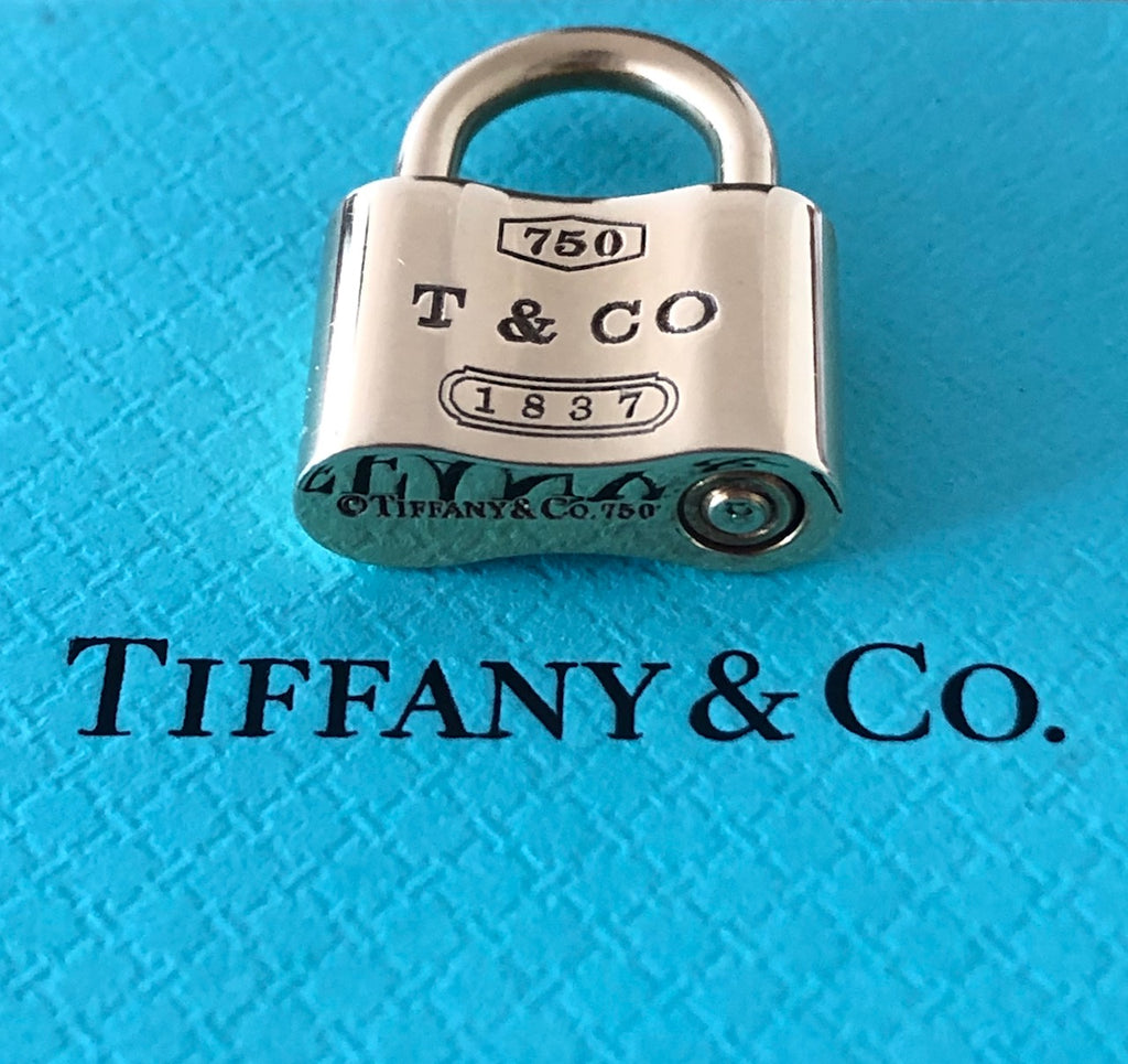 Tiffany & Co. 1837 Lock Padlock Pendant Necklace 16" 18k