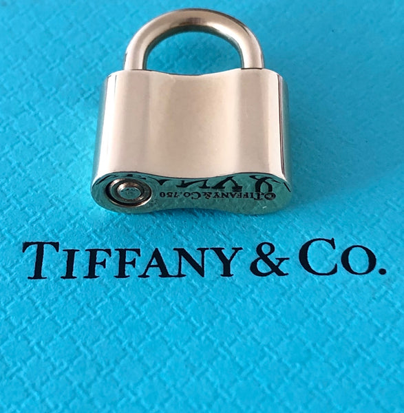 Tiffany & Co Solid 18k Yellow Gold 1837 Padlock Pendant / Charm Opens & Closes