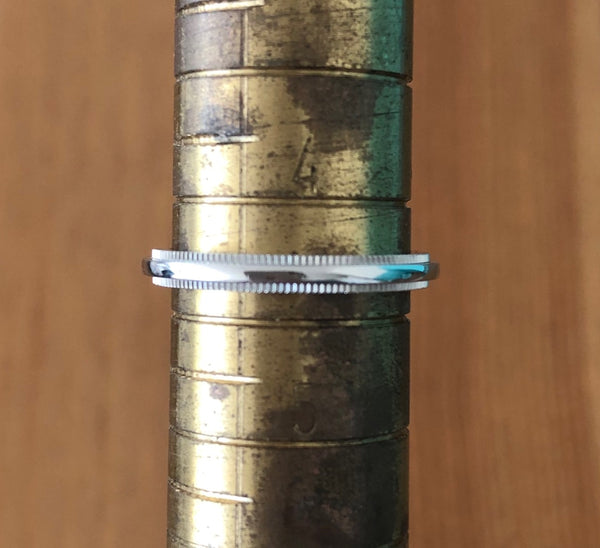 Tiffany & Co. 2mm Platinum Milgrain Wedding Anniversary Ring RRP $1600 Size 4.25