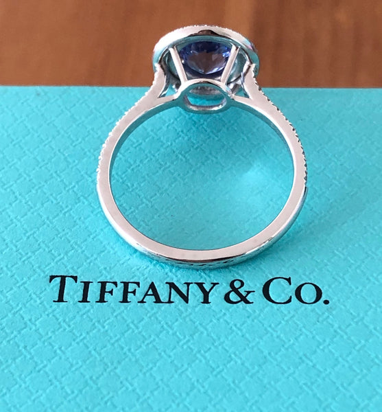 Tiffany & Co. 1.25ct Tanzanite & 0.46tcw Diamond Double Halo Soleste Ring $13500