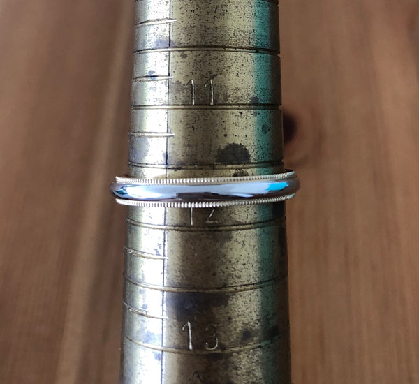 Tiffany & Co. 3mm Platinum and 18ct Yellow Gold Milgrain Band Ring Size 11.75