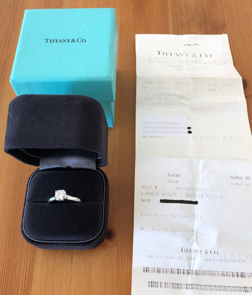 Tiffany & Co. 0.90ct H/VS1 Diamond Lucida Solitaire Engagement Ring Val/Cert/Rcp