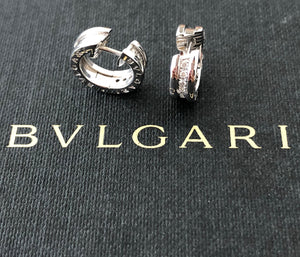Bvlgari Bulgari Bzero1 Diamond and 18ct White Gold Earrings REF:345581 RRP $6200