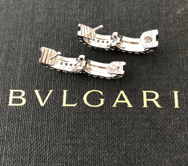 Bvlgari Bulgari Bzero1 Diamond and 18ct White Gold Earrings REF:345581 RRP $6200