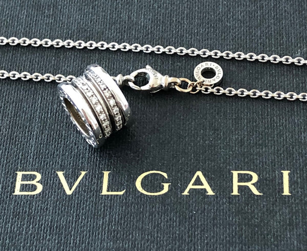 Bvlgari Bulgari Bzero1 0.41tcw Diamond & 18ct White Gold Necklace Pend RRP $9350