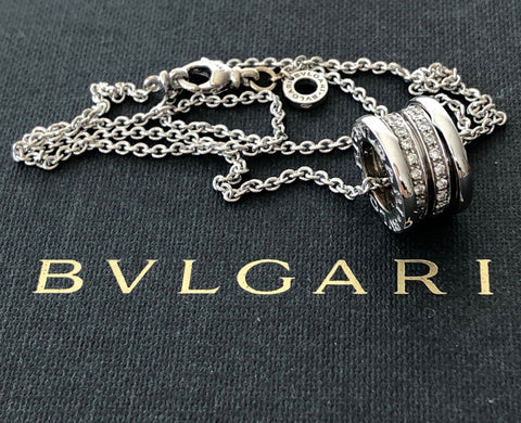 Bvlgari Bulgari Bzero1 0.41tcw Diamond & 18ct White Gold Necklace Pend RRP $9350
