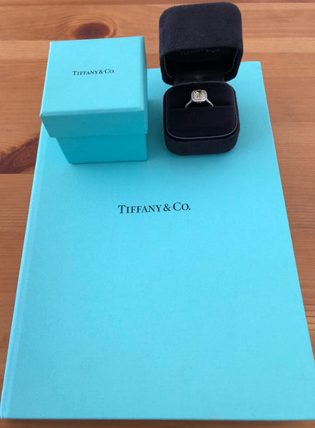 Tiffany & Co. 1.30tcw Fancy Intense Yellow Soleste Diamond Engagement Ring PT950